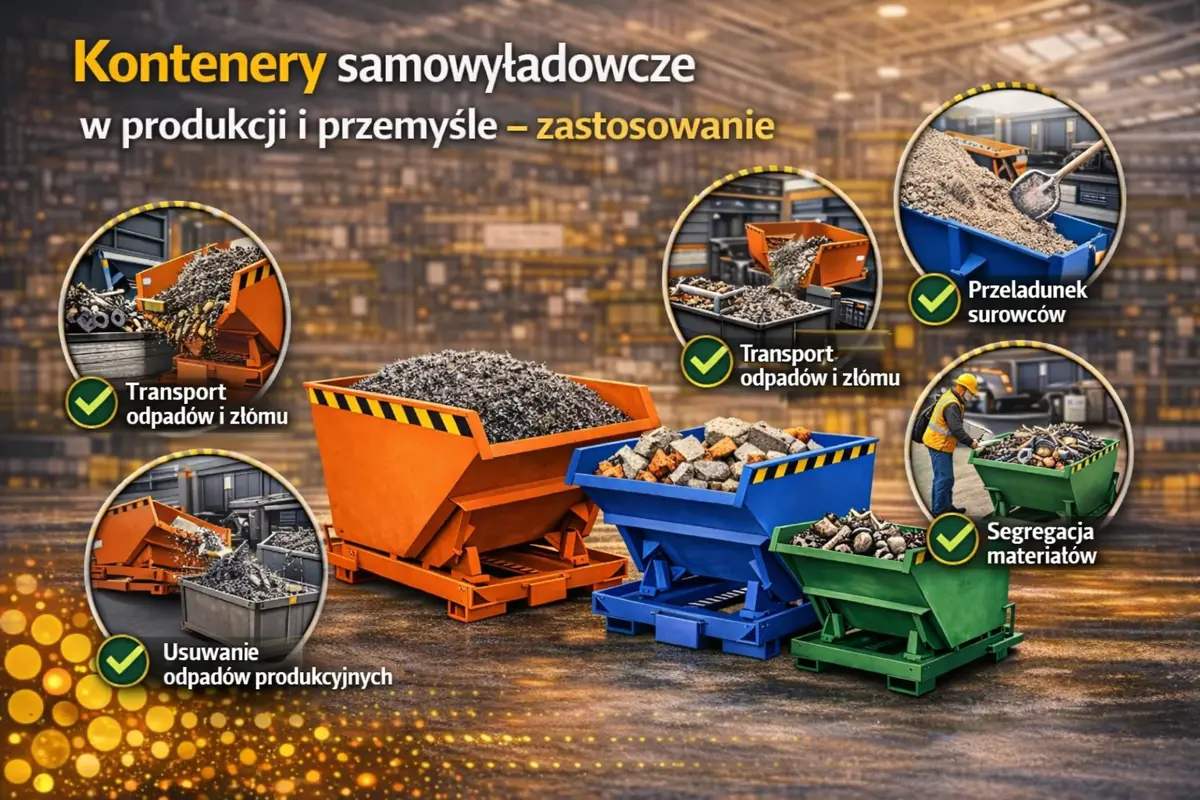 Kontenery samowyładowcze w produkcji i przemyśle – zastosowanie