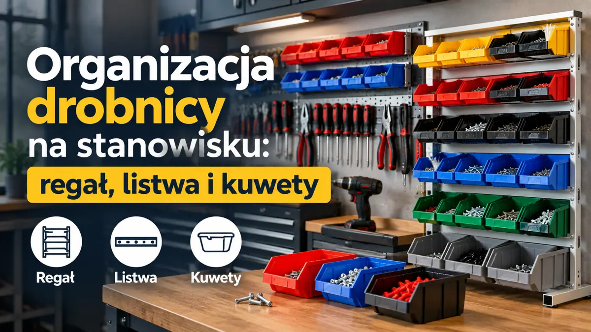 Organizacja drobnicy na stanowisku: regał, listwa i kuwety