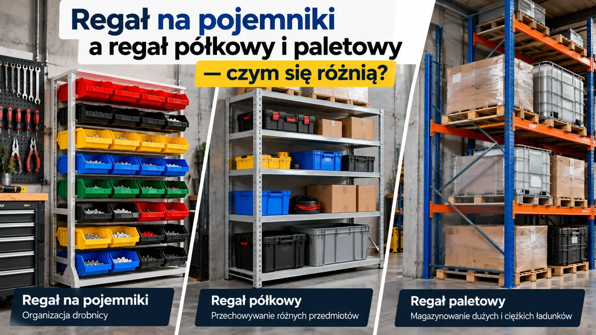 Regał na pojemniki a regał półkowy i paletowy — czym się różnią?