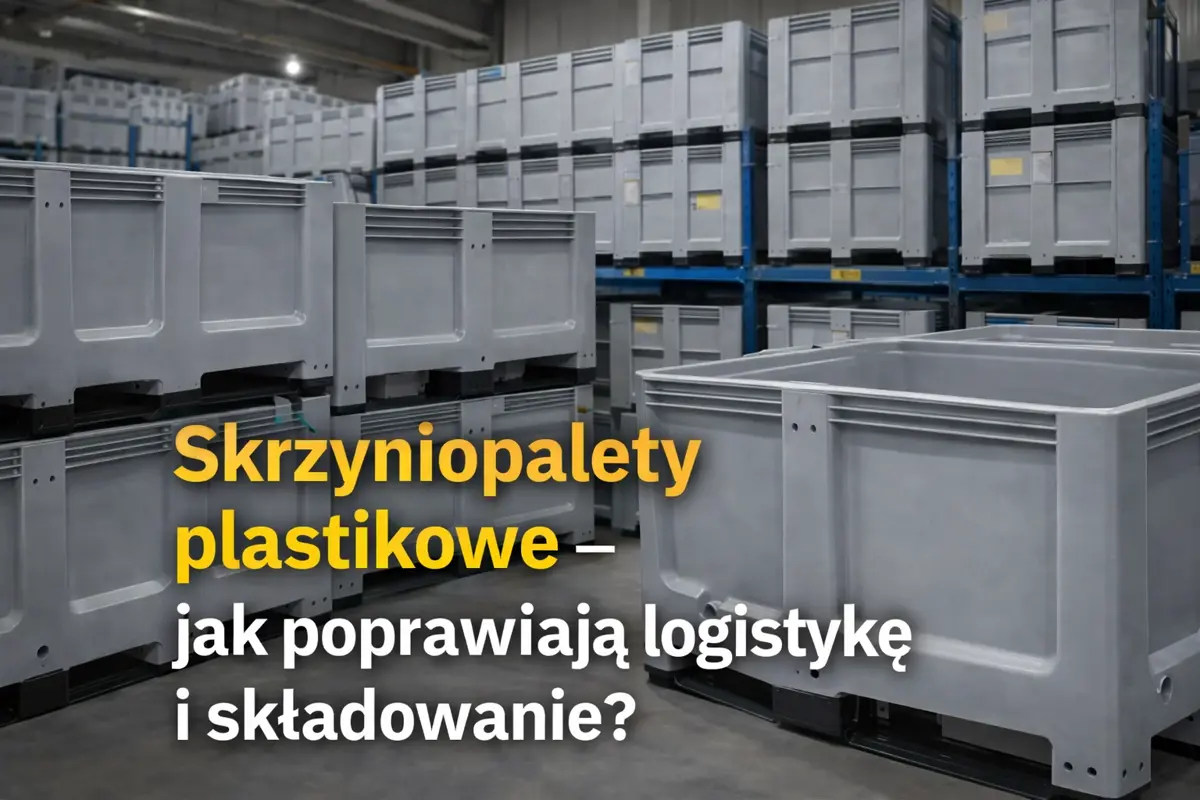 Skrzyniopalety plastikowe w magazynie