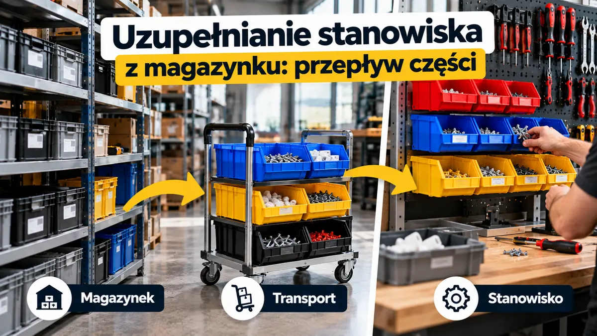 Uzupełnianie stanowiska z magazynku: przepływ części