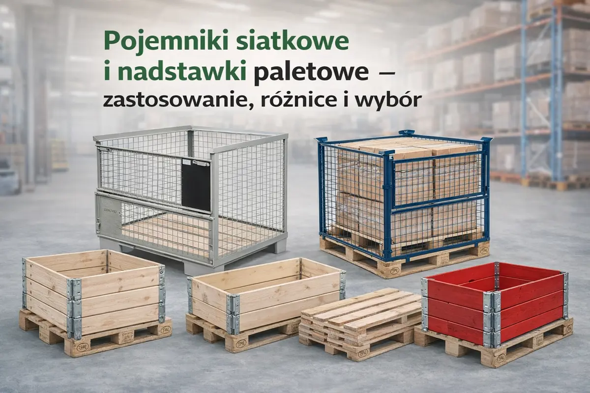Pojemniki siatkowe i nadstawki paletowe – zastosowanie, różnice i wybór
