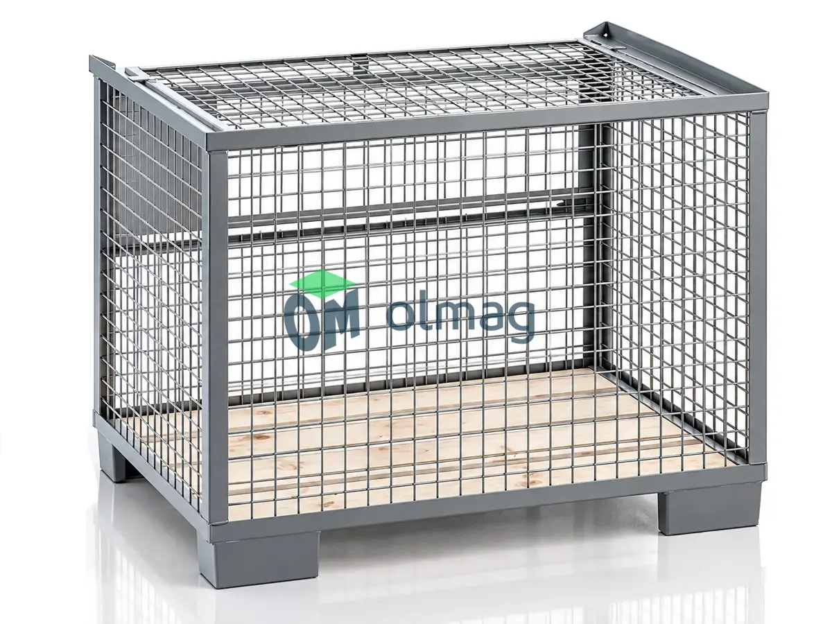 Gitterbox zamykany z klapą 1240×835×970 mm — 1500 kg