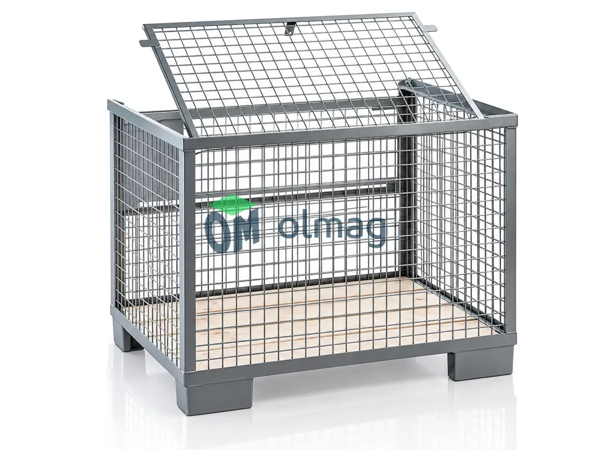 Gitterbox zamykany z klapą 1240×835×970 mm — 1500 kg