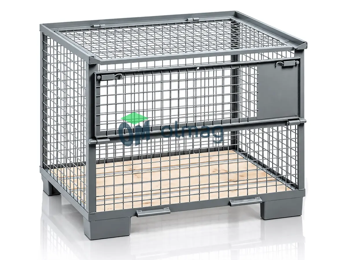 Gitterbox zamykany z klapą 1240×835×970 mm — 1500 kg