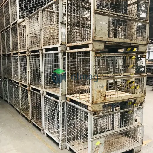 Używany gitterbox 1500 kg, pojemnik siatkowy 1240x835x970 mm