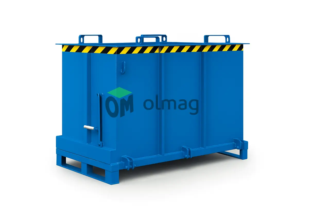 Kontener 1580x1000x1450, 1500l z otwieranym dnem