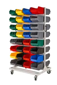 Regał na kółkach do pojemników warsztatowych