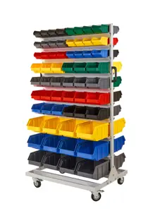 Regał na kółkach do pojemników warsztatowych