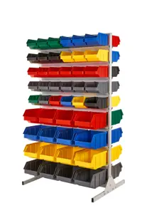 Regał na pojemniki warsztatowe dwustronny