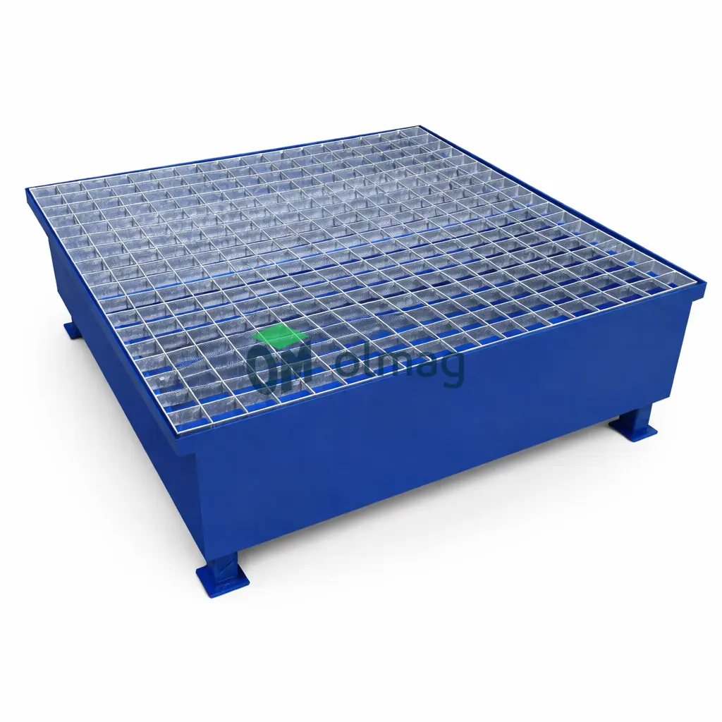 Stalowa wanna ociekowa na 4 beczki, 400 l, 1200x1200x380 mm