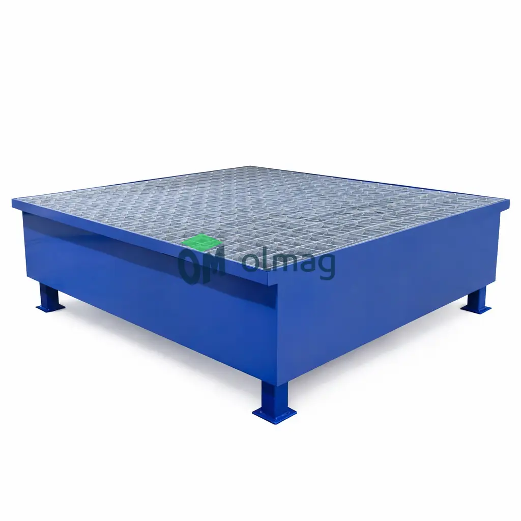 Stalowa wanna ociekowa na 4 beczki, 400 l, 1200x1200x380 mm