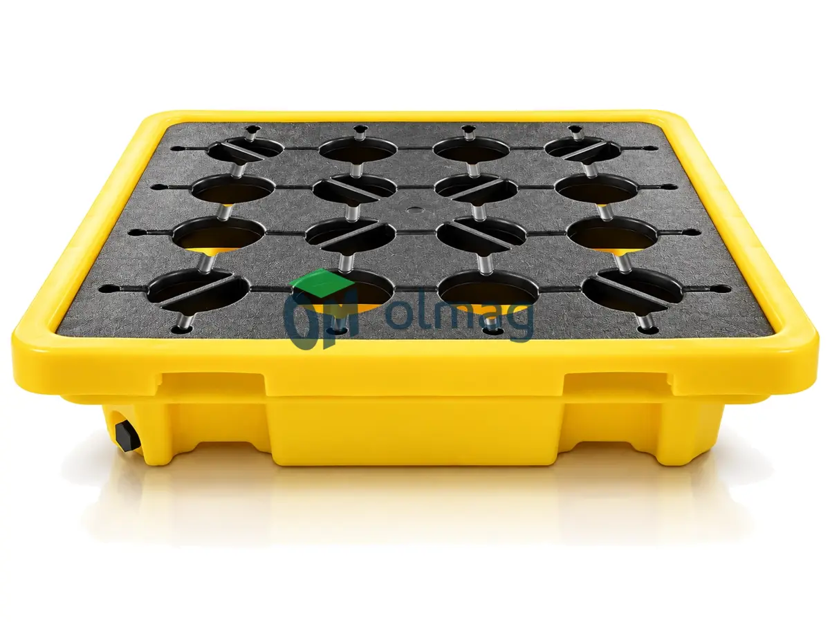 Wanna wychwytowa polietylenowa 28 l z kratownicą pod 1 beczkę. Wym. 720x720x160 mm